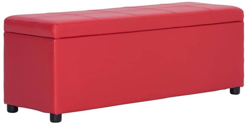 Lavice s úložným prostorem 116 cm červená umělá kůže - Lavice - Main image