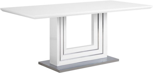 Bílý jídelní stůl 180x90 cm se základnou s nerezové oceli KALONA, 127808 - Jídelní stůl - Main image