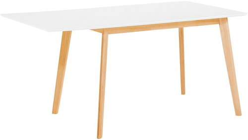 Bílý jídelní stůl s bočným prodloužením 120/155 x 80 cm  MEDIO, 58811 - Jídelní stůl - Main image