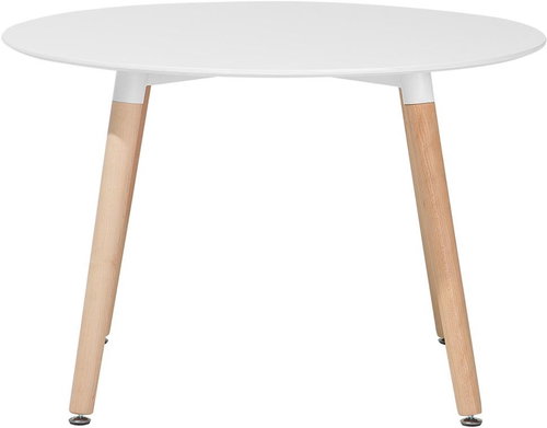 Bílý jídelní stůl z kaučuku 120 cm BOVIO, 58810 - Jídelní stůl - Main image