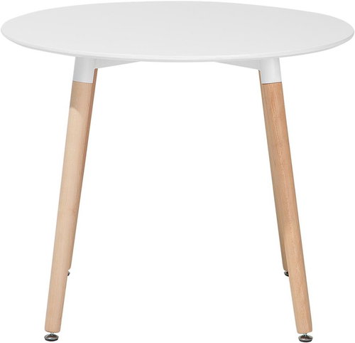 Bílý jídelní stůl z kaučuku 90 cm BOVIO, 58808 - Jídelní stůl - Main image