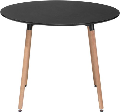 Černý jídelní stůl z kaučuku 90 cm BOVIO, 58807 - Jídelní stůl - Main image