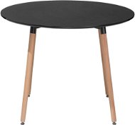 Čierny jedálenský stôl z kaučuku 90 cm BOVIO, 58807 - Jedálenský stôl