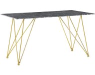 Jídelní stůl černý a zlatý 140 x 80 cm KENTON efekt mramoru, 238597 - Jídelní stůl