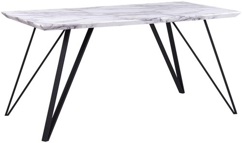 Jídelní stůl mramorový vzhled bílý / černý 150 x 80 cm MOLDEN, 242460 - Jídelní stůl - Main image