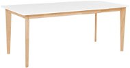 Jídelní stůl rozkládací 140/180 x 90 cm bílý se světlým dřevem SOLA, 264580 - Jídelní stůl