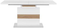 Jedálenský stôl rozkladací biely, svetlé drevo 160/200 × 90 cm SANTANA, 144745 - Jedálenský stôl