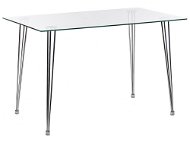Jídelní stůl se skleněnou deskou 120 x 70 cm stříbrný WINSTON, 312596 - Jídelní stůl