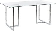Jídelní stůl se skleněnou deskou 160 x 90 cm stříbrný ENVIA, 312655 - Jídelní stůl
