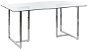 Jedálenský stôl so sklenenou doskou 160 × 90 cm strieborný ENVIA, 312655 - Jedálenský stôl