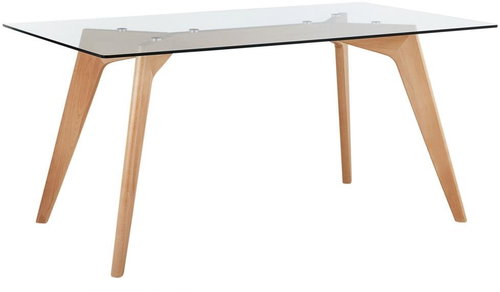 Jídelní stůl se skleněným povrchem 160 cm HUDSON, 58793 - Jídelní stůl - Main image