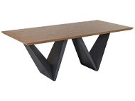 Jedálenský stôl v tmavom odtieni dreva a čiernej farbe SINTRA, 151420 - Jedálenský stôl