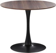 Okrúhly jedálenský stôl 90 cm tmavé drevo/čierna BOCA, 312053 - Jedálenský stôl