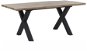 Rozkladací jedálenský stôl 140/180 × 90 cm tmavé drevo s čiernou BRONSON, 242388 - Jedálenský stôl