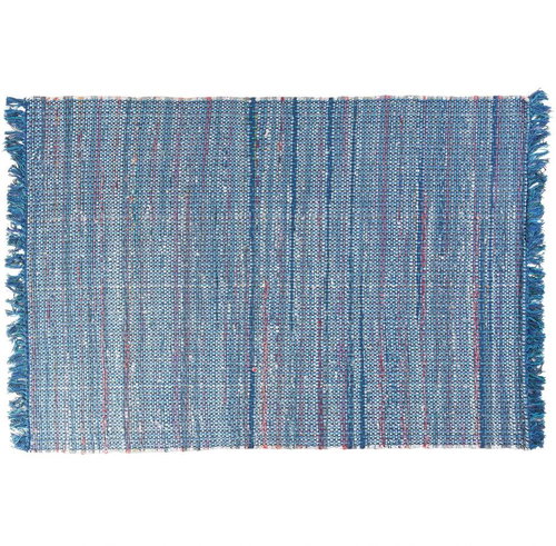 Blue cotton carpet 160x230 cm BESNI, 57464 - Carpet - Main image