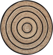 Tkaný koberec 140 cm béžový s černým BUKSE, 181507 - Koberec