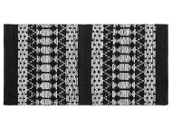 Kožený koberec 80 x 150 cm černý/béžový SOKUN, 181570 - Koberec