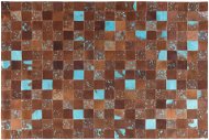 Hnědý kožený patchwork koberec 160x230 cm ALIAGA, 41430 - Koberec