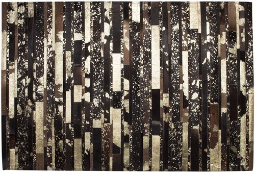 Hnědozlatý patchwork koberec z hovězí kůže 160x230 cm ARTVIN, 57755 - Koberec - Main image