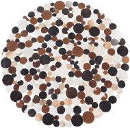 Hnedý kožený patchwork koberec, priemer 140 cm SORGUN, 58228 - Koberec