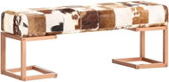 Lavice 110 cm hnědá patchwork pravá kozí kůže - Lavice