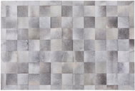 Šedý kožený patchwork koberec 140x200 cm ALACAM, 73716 - Koberec