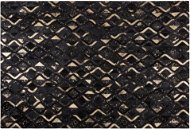 Čierno-zlatý kožený koberec 140 × 200 cm DEVELI, 74961 - Koberec