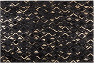 Černo-zlatý kožený koberec 160x230 cm DEVELI, 74962 - Koberec