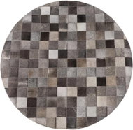 Šedý patchwork koberec z hovězí kůže ? 140 cm BERGAMA, 74987 - Koberec