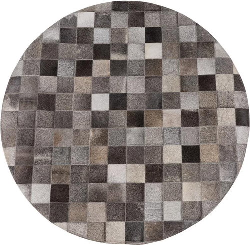 Šedý patchwork koberec z hovězí kůže ? 140 cm BERGAMA, 74987 - Koberec - Main image