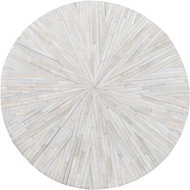 Bílý kulatý kožený koberec 140 cm SIMAV, 75357 - Koberec