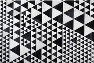 Černo-bílý kožený koberec 140x200 cm ODEMIS, 77928 - Koberec