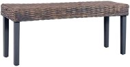 Lavice 110 cm šedá přírodní kubu ratan a masivní mangovník - Lavice