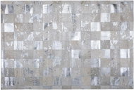 Koberec kožený béžovo stříbrný 140 x 200 cm YAZIR, 125476 - Koberec