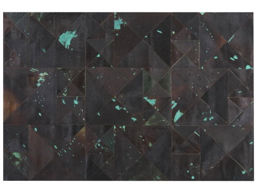 Koberec z hovězí kůže 160 x 230 cm hnědý/tyrkysový ATALAN, 125550 - Koberec - Main image
