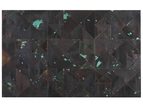 Koberec kožený hnědý/tyrkysový 140 x 200 cm ATALAN, 125552 - Koberec - Main image