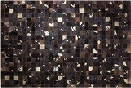 Hnědozlatý patchwork kožený koberec 200x300 cm BANDIRMA, 131458 - Koberec