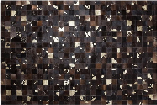 Hnědozlatý patchwork kožený koberec 200x300 cm BANDIRMA, 131458 - Koberec - Main image