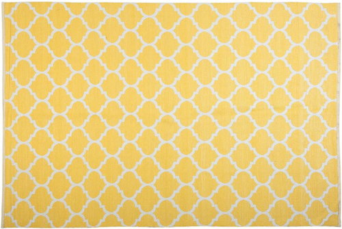  Kanárkově žlutý oboustranný koberec s geometrickým vzorem 140x200 cm AKSU, 141857 - Koberec - Main image