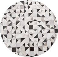 Sivo-biely kožený koberec ? 140 cm KIRKLAR, 160573 - Koberec