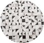 Sivo-biely kožený koberec ? 140 cm KIRKLAR, 160573 - Koberec