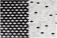 Šedočerný kožený koberec MALDAN 140 x 200 cm, 160587 - Koberec