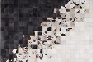 Kožený koberec černobílý 140x200 cm KEMAH, 160597 - Koberec