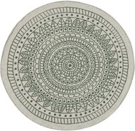 Kulatý oboustranný zeleno-bílý koberec ? 140 cm YALAK, 163051 - Koberec