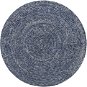 Kulatý džínový koberec průměr 140 cm tmavě modrý BULUCA, 181496 - Koberec