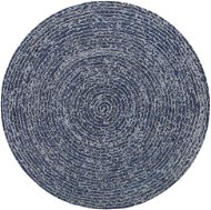 Kulatý džínový koberec průměr 140 cm tmavě modrý BULUCA, 181496 - Koberec
