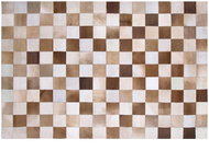 Kožený koberec hnědý s béžovou 140 x 200 cm SOLMAZ, 182102 - Koberec