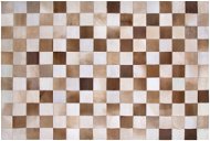 Kožený koberec hnědý s béžovou 160 x 230 cm SOLMAZ, 182103 - Koberec