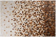 Kožený koberec 140 x 200 cm hnědý béžový CIVLER, 200954 - Koberec