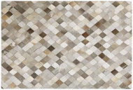 Patchworkový koberec, kožený šedo-hnědý 140 x 200 cm BANAZ, 200995 - Koberec